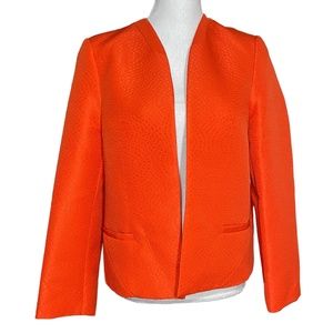 Katherine New York Textured Blazer NEW 10 Embossed Animal Print Embossed Orange